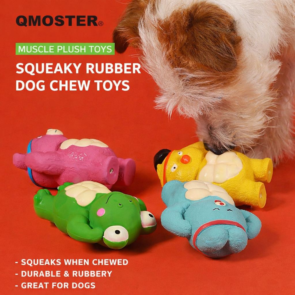 QMONSTER Latex Squeaky Dog Toy